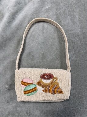 Coffe and macaroons Beaded Bag